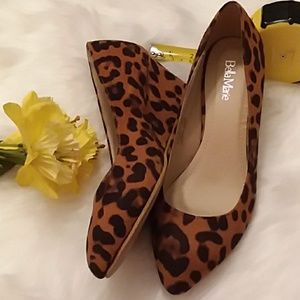 LEOPARD BELLA MARIE SUEDE WEDGES SZ.8 CHRISTM